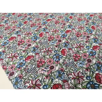 BYTEMA Bavlněná látka Květy Apoléna růžovo-modrá šíře 160 cm