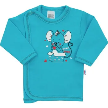 Dětská móda Košilka kojenecká bavlna - BABY MOUSE tyrkysová - vel.56