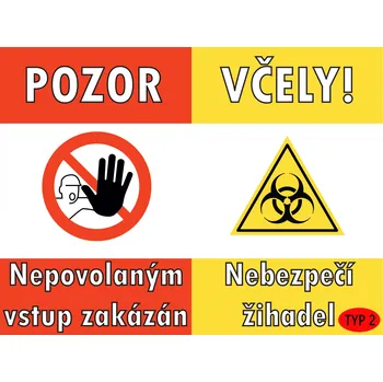 JaHan POZOR VČELY - cedule - typ 2