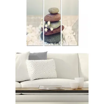 Obraz ASIR Obraz na MDF 3ks VĚŽ Z KAMÍNKŮ 20 x 50 cm