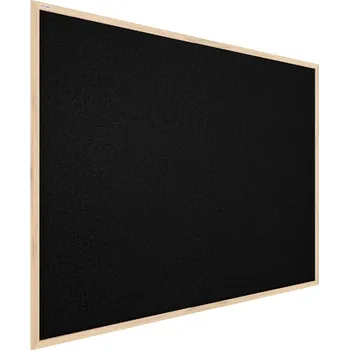 Allboards Černá korková tabule v dřevěném rámu 120x90 cm,TKBLACK129D