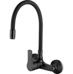 Invena Verso, nástěnná kuchyňská baterie 150mm s elastickým ramenem, černá matná, INV-BC-82-E44-L