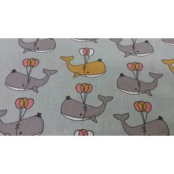 BYTEMA Bavlněná látka VELRYBA šíře 150 cm