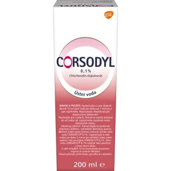 Ústní voda Corsodyl 0,1% ústní voda s chlorhexidinem na zánět dásní 200ml