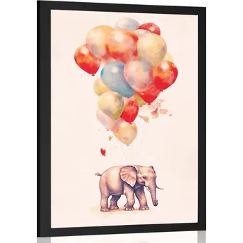 Plakát Dovido Plakát zasněný slon s balony