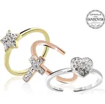 Prsteny v barvě zlata, růžového zlata a stříbra s různými tvary a s krystaly Swarovski Crystal (Stříbro 925/1000)