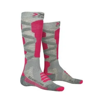 Dámské ponožky X-Bionic Ski Silk Merino 4.0 Women GREY MELANGE/PINK šedá 41-42 EU