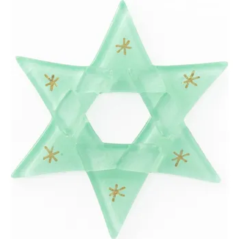 Vánoční ozdoba Vánoční skleněná ozdoba hvězda pastelově zelená