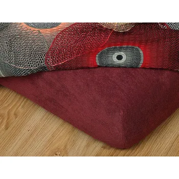 Povlečení Dadka Dadka prostěradlo froté barva bordó 90/200