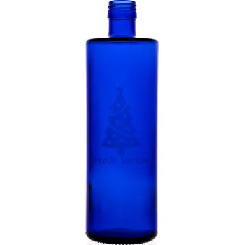 Láhev Láhev skleněná 500ml Magic modrá Veselé vánoce- stromeček