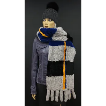 Šála Špongr Maxi kožešinová šála z králíka rexe S45 - délka 185 cm