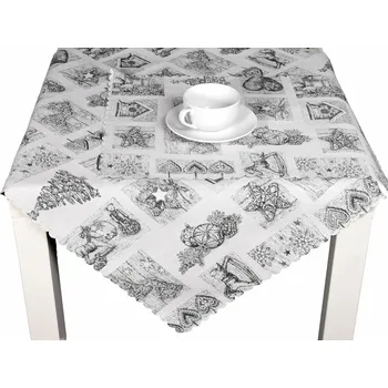 ubrus DekorTextil Ubrus gobelinový vánoční - Vánoční ozdoby - šedý ROZMĚR: 37 x 50 cm