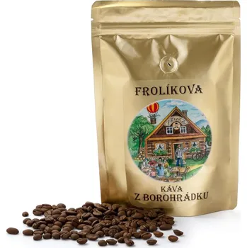 Frolíkova káva z Borohrádku 1000 g U této směsi je použita ta nejlépe hodnocená Robusta na světě. Poměr: Robusta > Arabika
