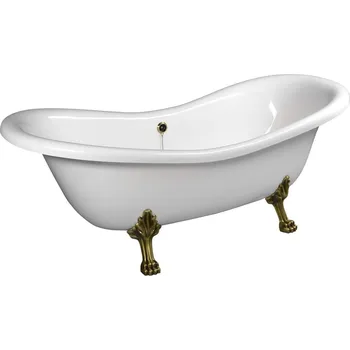 Polysan CHARLESTON volně stojící vana 188x80x71 cm, nohy bronz, bílá (38132)