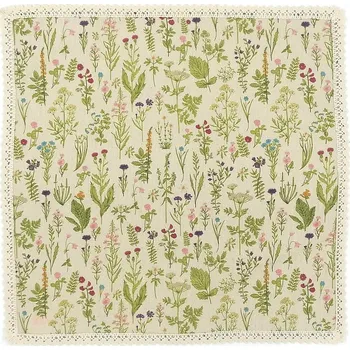 Povlak na dekorativní polštářek BYTEMA Ubrusy a šály Bylinky s krajkou 45x45 cm
