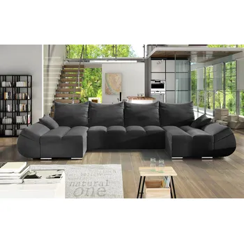 Sedací souprava Rozkládací rohová sedačka CORTINA DELUXE U tmavě šedá