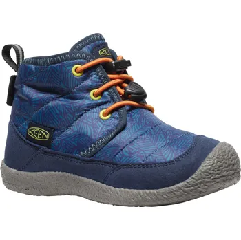 Chlapecká zimní obuv Dětská ZIMNÍ BAREFOOTOVÁ obuv Keen Howser Chukka - modro oranžová VELIKOST KEEN: 35 (US 3)