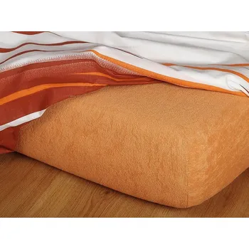 Povlečení Dadka Dadka prostěradlo froté barva karamel 90/200