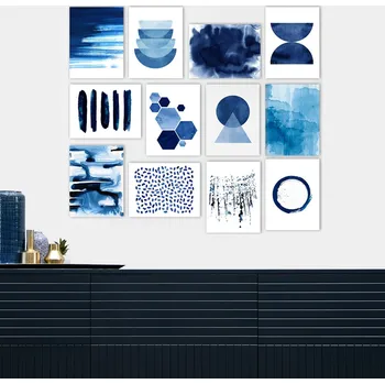 Obraz ASIR Obraz na MDF 12ks JEN MODRÁ 15 x 20 cm