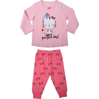 Dívčí pyžamo Wolf S2251 s kočičkou, růžové