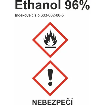 Značení GHS štítek - Ethanol symboly samolepící vinylová fólie A8 (74 x 52 mm)