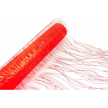 Organza neobšitá - červená - šířka 39 cm