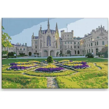 Dětské zboží Malování podle čísel - Zámek Lednice - 60x40 cm, bez dřevěného rámu - CZ výroba