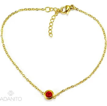 Náramek Náramek z chirurgické oceli s červeným kamenem