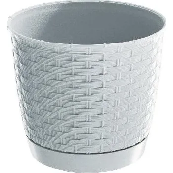 Prosperplast Květináč RATOLLA ROUND 19 v.16,5cm,2,8l,BÍ (S449) s miskou