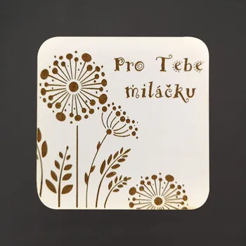 Podtácek AMADEA Dřevěný podtácek hranatý text "pro Tebe miláčku", průměr 9 cm, český výrobek