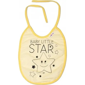 Bryndák Dětský bryndák froté s fólií - LITTLE STAR žlutý - střední zavazovací
