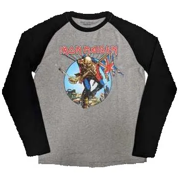 Pánské oblečení Merch Iron Maiden: Iron Maiden Unisex Raglan T-shirt: Trooper Burst (small) S
