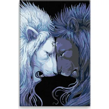 Dětské zboží Malování podle čísel - Noc a den 02 - 40x60 cm, bez dřevěného rámu - CZ výroba