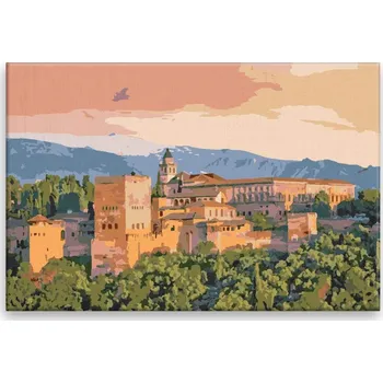 Dětské zboží Malování podle čísel - Alhambra - 60x40 cm, bez dřevěného rámu - CZ výroba