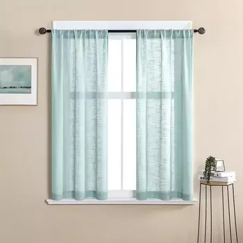 Obývací stěna Moderní krátké záclony - Světle zelený,140cm x 160cm,Oka