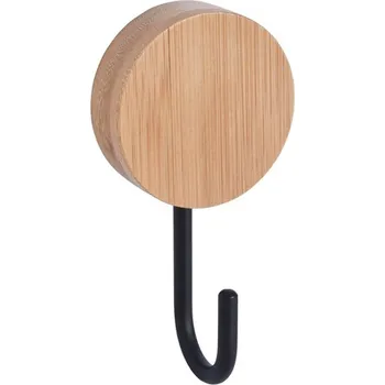 Držák na ručník BISK Erga Plain, 1-háček na ručník, černá matná-hnědá, ERG-08117