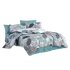 Povlečení BedTex Exclusive Linna listy tyrkysové 140 x 200, 70 x 90 cm zipový uzávěr