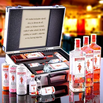 Dárkový potravinový koš Darkový Kufr Beefeater London Dry