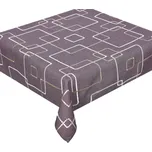 DekorTextil Celoroční vyšívaný ubrus - Korálkové čtverce - hnědý ROZMĚR: 40 x 90 cm