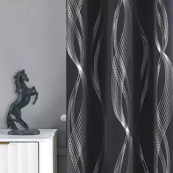 Závěs Zatemňovací závěsy Water Waves - Barva 01,250 x 250 cm,Oka