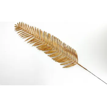 umělá květina Dekorační metalický list palma zlatá 10 kusů