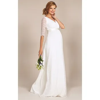 Těhotenské šaty Tiffany Rose AMILY těhotenské svatební šaty dlouhé Barva: Ivory - smetanová, Velikost: 3 EU 40-42, Materiál: Mikro-modal