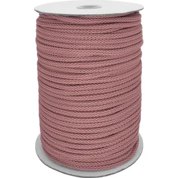 Příze Oděvní šňůra PES Ø6 mm, barva Starorůžová (221)