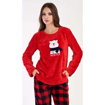 Dámské noční prádlo Vienetta Secret dámské teplé pyžamo Méďa se šálou