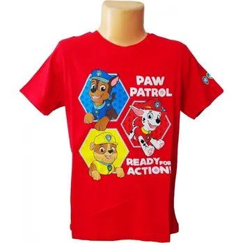 Chlapecké tričko CHLAPECKÉ TRIČKO TLAPKOVÁ PATROLA ČERVENÉ, vel. 98, 104cm Velikost: 104cm