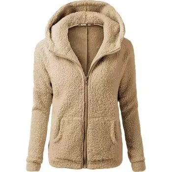 Dámská mikina Teplá podzimní dámská mikina na zip - velbloud,XXL