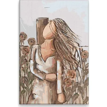 Dětské zboží Malování podle čísel - Anděl mezi růžemi - 40x60 cm, bez dřevěného rámu - CZ výroba