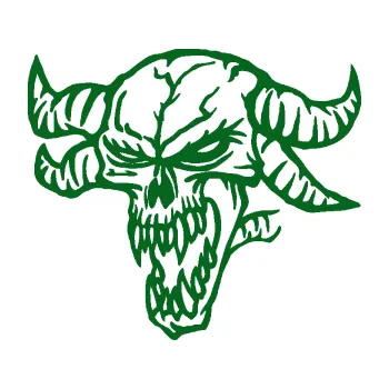 Samolepicí dekorace na vozidlo Démon 002 levá lebka dvojité rohy (20 - tmavě zelená) SAMOLEPKA NA AUTO, NÁLEPKA, FÓLIE, POLEP, TUNING, VLASTNÍ TEXT, TISK, AUTOSAMOLEPKY.cz, POLEPY, OBRÁZEK, LOGO, 3D STICKERS