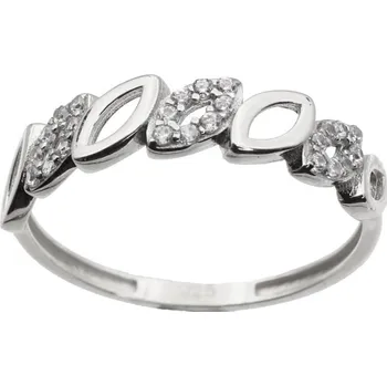 Prsten Zlatý prsten z bílého zlata se zirkony YYZ1173W, vel. 51, 1.5 g (585/1000)