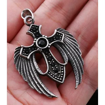 Řetízek Náhrdelník kříž s křídly